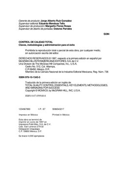 Gerente de producto: Jorge Alberto Ruiz González 
Supervisor editorial: Eduardo Mendoza Tello 
Supervisor de producción: Marg