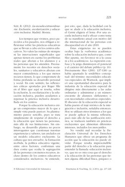 © Ediciones Universidad de Salamanca	
Enseñanza & Teaching, 32, 2-2014, pp. 217-226
	
RESEÑAS	
221
por esto, que, dada la fac