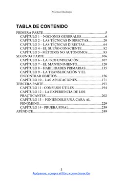 Michael Raduga 
          
TABLA DE CONTENIDO
PRIMERA PARTE.................................................................