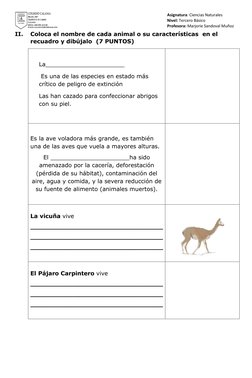 Asignatura: Ciencias Naturales                   
Nivel: Tercero Básico                               
Profesora: Marjorie