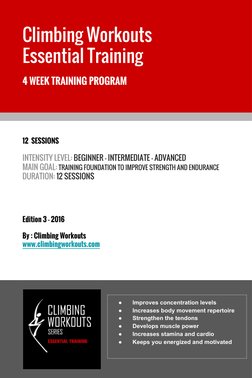 (http://www.climbingworkouts.com)Climbing Workouts
Essential Training
4 WEEK TRAINING PROGRAM
12  SESSIONS
INTENSITY LEVEL: