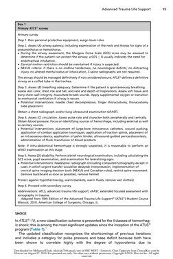 SHOCK
In ATLS-10, a new classification scheme is presented for the 4 classes of hemorrhag-
ic shock; this is among the most