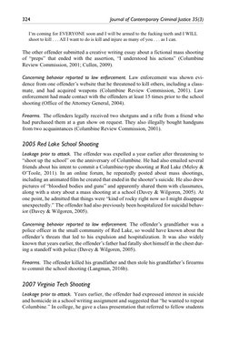 324	
Journal of Contemporary Criminal Justice 35(3)
I’m coming for EVERYONE soon and I will be armed to the fucking teeth and