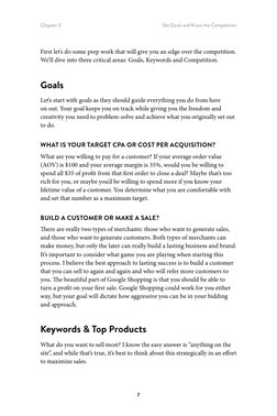 Chapter 3
Set Goals and Know the Competition
7
First let’s do some prep work that will give you an edge over the competition.