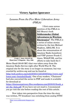 Victory Against Ignorance
Lessons From the Five Meter Liberation Army 
(FMLA)
I first came across 
mention of the FMLA in 
Bi