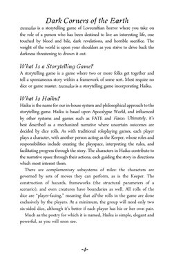 -4-
Dark Corners of the Earth
tremulus is a storytelling game of Lovecraftian horror where you take on 
the role of a person