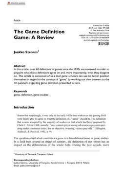 Define Game The Game Definition Game | PDF | Game Theory | Reality