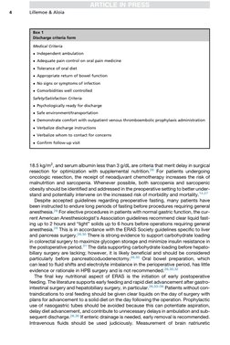 18.5 kg/m2, and serum albumin less than 3 g/dL are criteria that merit delay in surgical
resection for optimization with supp