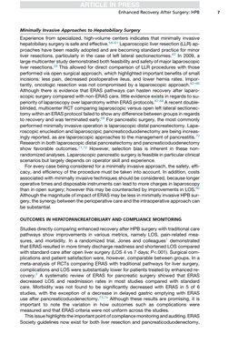 Minimally Invasive Approaches to Hepatobiliary Surgery
Experience from specialized, high-volume centers indicates that minima