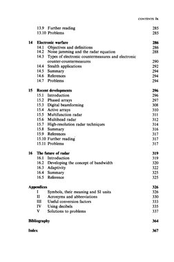 CONTENTS ix 
13.9 Further reading 
285 
13.10 Problems 
285 
14 
Electronic warfare 
286 
14.1 
Objectives and definitions 
2