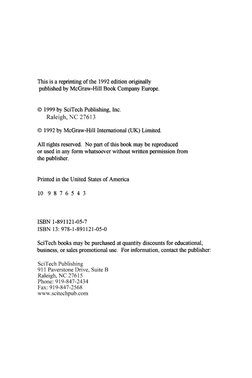 This is a reprinting of the 1992 edition originally 
published by McGraw-Hill Book Company Europe. 
© 1999 by SciTech Publish