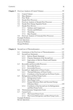 ix
Contents
Chapter 5 
First Law Analysis of Control Volumes .............................................95
5.1 
Control Vol
