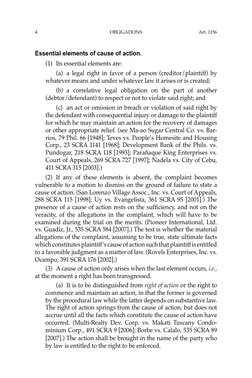 OBLIGATIONS
4
Essential elements of cause of action.
 
(1) Its essential elements are:
 
(a) a legal right in favor of a pers
