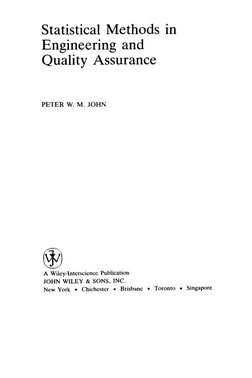 Statistical Methods in Engineering and Quality Assurance | PDF