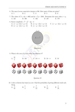 Phimo Problem PHIMO 2020 Mock Paper S1 | PDF | Length | Mathematics