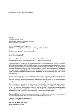 CRC Press
Taylor & Francis Group
6000 Broken Sound Parkway NW, Suite 300
Boca Raton, FL 33487-2742
© 2018 by Taylor & Francis