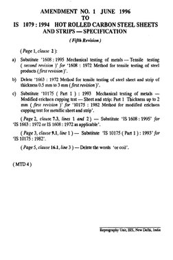 Is 1079 | PDF | Engineering Tolerance | Rolling (Metalworking)