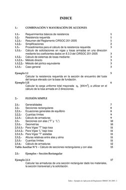 Índice – Ejemplos de Aplicación del Reglamento CIRSOC 201-2005.- I 
INDICE 
 
 
1.- 
COMBINACIÓN Y MAYORACIÓN DE ACCIONES