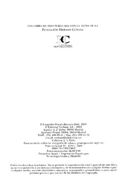 esta obra ha sido publicada con ia ayuda de ia
Fundación Hispano Cubana
«c
HISPIÓ CUBANA
© Leopoldo Fornés-Bonavía Dolz, 2003