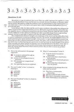3~3~3~3~3~3~3~3
Questions 31-40
Mutualism
is a type of symbiosis
that occurs when two unlike organisms
live together
in a sta