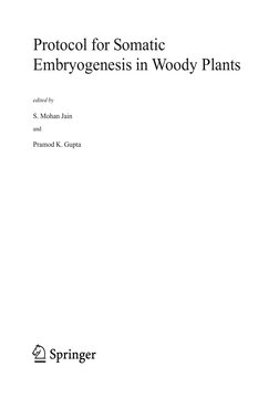 S. Mohan Jain
and
Pramod K. Gupta
Protocol for Somatic
Embryogenesis in Woody Plants
edited by

