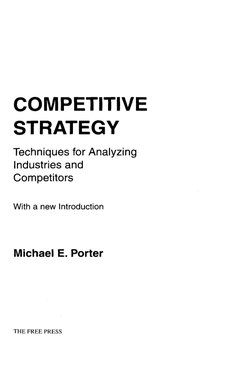 Competitive Strategy by Michael Porter | PDF