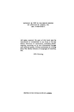 COPYRIGHT @ 1949 by THE BERUTZ SUiOOLS 
OF LANGUAGES OF AMERICA, MC. 
ISBN: 0-448-01421-1 
All rights reserved. No part of th