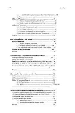 viii 
Contenido
3.2.3 
Las interacciones y las interacciones Cruz nivel empleando nlme .... 52
Las interacciones y las intera
