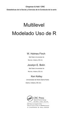 Estadísticas de la Social y Ciencias de la Conducta de la serie
Chapman & Hall / CRC 
W. Holmes Finch 
Ball State Universidad