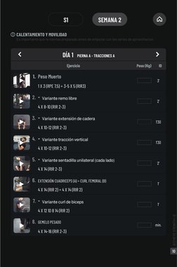 AESTHETIC STRENGTH I-12
10
3’
2’
1’30
1’30
2’
1’
1’
min.
Peso Muerto
1 X 3 (RPE 7,5) + 3-5 X 5 (RIR3)
4 X 8-10 (RIR 2-3)
4 X