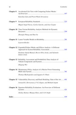vi
Contents
Chapter 8	
Accelerated Life Tests with Competing Failure Modes: 
An Overview.....................................