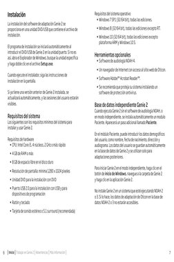 6
7
  Inicio    Trabajar en Genie 2    Advertencias    Más información  
Instalación 
La instalación del software de adaptaci