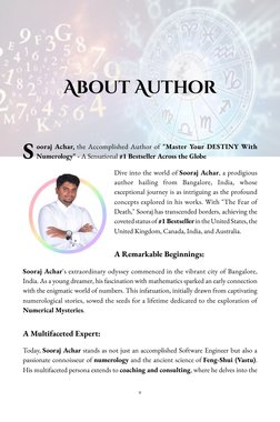 About Author
S
ooraj Achar, the Accomplished Author of "Master Your DESTINY With 
Numerology" - A Sensational #1 Bestseller A