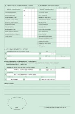 70
ARTEFACTOS Y ACCESORIOS (Indique hasta 3 productos)
71
INSTALACIONES (Indique hasta 3 productos)
MARCAR CON UNA CRUZ (X)
C