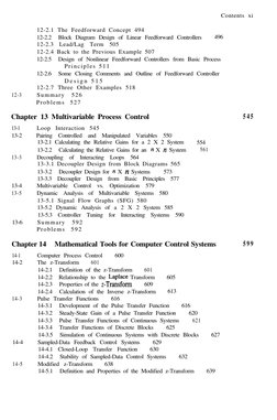 Chapter 13 Multivariable Process Control
5 4 5
13-1
Loop Interaction 545
13-2
Pairing Controlled and Manipulated Variables 55