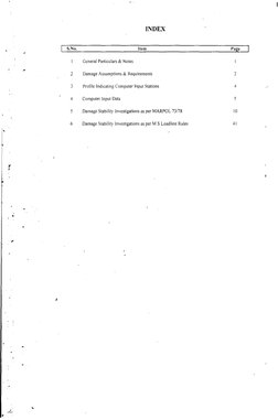 S.No. 
Item 
Page 
I 
General Particulars 8r Notes 
I 
2 
Damage Assumptions & Requirements 
2 
3 
Protile Indicating Compute