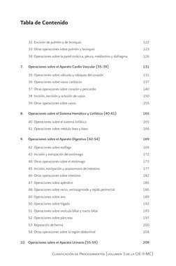 Clasificación de Procedimientos (volumen 3 de la CIE-9-MC)
32	 Excisión de pulmón y de bronquio	
122
33	 Otras operaciones so