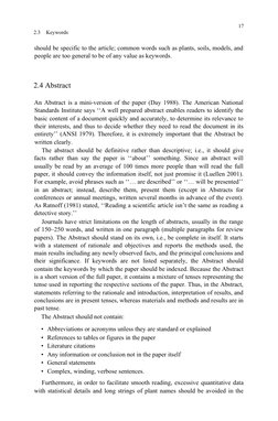 17
2.3
Keywords
should be specific to the article; common words such as plants, soils, models, and
people are too general to