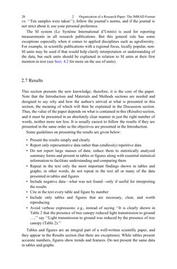 20
2
Organization of a Research Paper: The IMRAD Format
vs. ‘‘Ten samples were taken’’); follow the journal’s norms, and if t