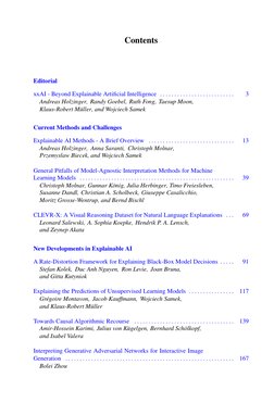 Contents
Editorial
xxAI - Beyond Explainable Artiﬁcial Intelligence . . . . . . . . . . . . . . . . . . . . . . . . . .
3
And