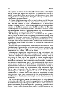 viii 
Preface 
with a general description of axiomatic (or deductive) systems. Following this 
general introduction, several