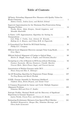 Table of Contents
QCluster: Extending Alignment-Free Measures with Quality Values for
Reads Clustering. . . . . . . . . . . .