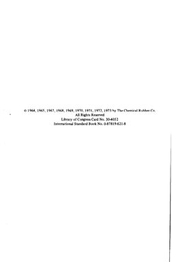 0 1964,1965,1967,
1968,1969,1970,1971,1972,1973
by The Chemical Rubber Co.
‘
All Rights Reserved
Library of Congress Car