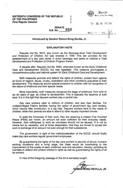 SIXTEENTH CONGRESS OF THE REPUBLIC 
OF THE PHILIPPINES 
First Regular Session 
) 
) 
) 
Serwtr 
OI}H!;r Ilf tiPl ;1.ffi ,hlf\