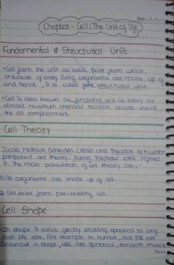 Handwritten Cell Biology Notes | PDF | Cell Biology | Anatomy