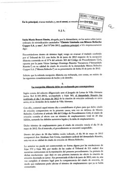 SEGIJMDO ~~~,~~r." 
¡---·- . ~- '''W DE LETRAs 
En lo principal, evacua traslado; y, en el otrOSí, se resuelv 
dererW~tnen:tr