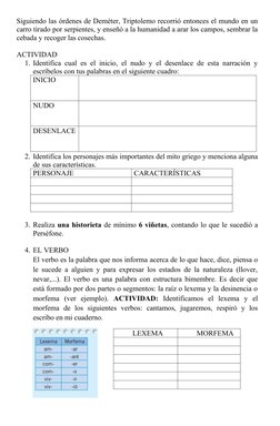 Siguiendo las órdenes de Deméter, Triptolemo recorrió entonces el mundo en un
carro tirado por serpientes, y enseñó a la huma
