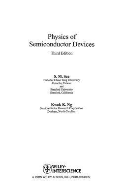 Physics of Semiconductor Devices, 3rd Ed. | PDF | Semiconductors ...