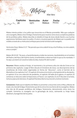 Mateo intenta probar a los judíos que Jesucristo es el Mesías promeƟdo. Más que cualquier
otro evangelio, Mateo cita el AnƟg