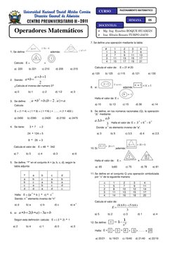 1. Se define: 
 además:     
     Calcula:   E =  
   +  
    
     
a)  220         b) 221        c) 210
